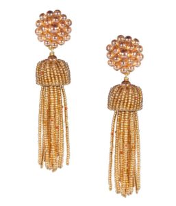 lisi lerch tassel earrings in champagne